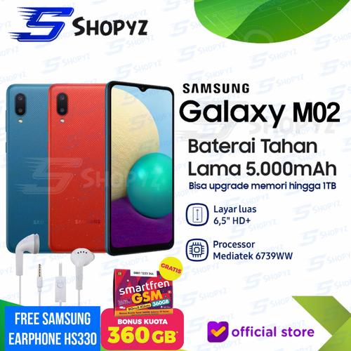 Foto Produk SAMSUNG GALAXY M02 - 5000mAh Battery - 2GB 32GB 2/32 - Garansi Resmi - BiruTanpaBonus dari Shopyz ID