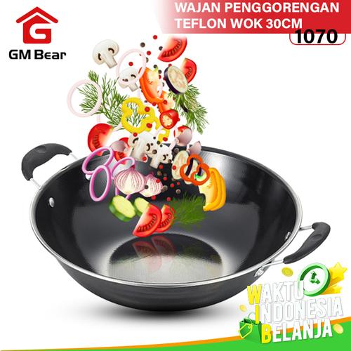 Foto Produk GM Bear Panci Penggorengan 30cm 1070-Panci Penggorengan Teflon Wok dari GM Bear