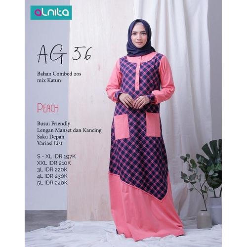 Foto Produk Gamis Promo Seratus Ribuan Alnita (AG 56) - peach, S dari Nibras Terbaru