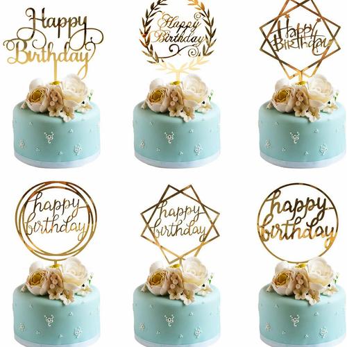 Foto Produk Cake Topper Happy Birthday / Tusukan Hiasan Kue Acrylic Happy Birthday dari Berlianparty