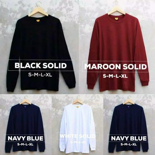 Foto Produk KAOS POLOS TANGAN RIB LENGAN PANJANG KATUN COMBED 30S PRIA WANITA - HIJAU (KAOS PJ), S dari DELDICK_OLSHOP