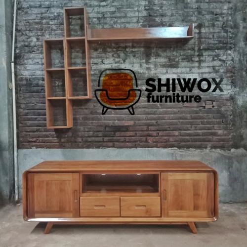Foto Produk Meja tv retro - rak tv modern retro Bahan kayu jati dari rafa jaya teknik