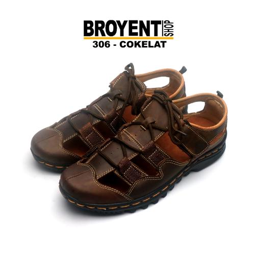 Foto Produk Sepatu Sandal Pria Kulit Asli 306 - Orange, 39 dari Broyent-shop