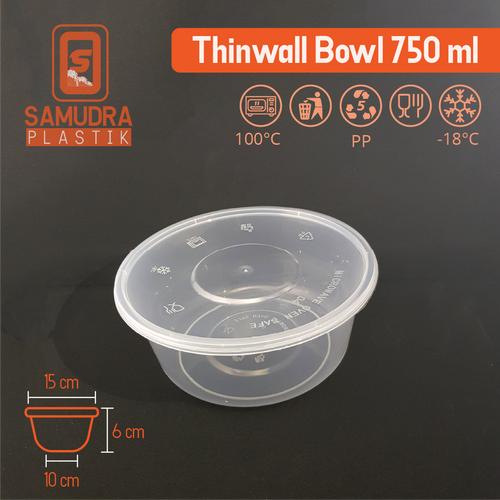 Jual Thinwall Bowl 750 Ml Mangkok Plastik Food Container Bulat