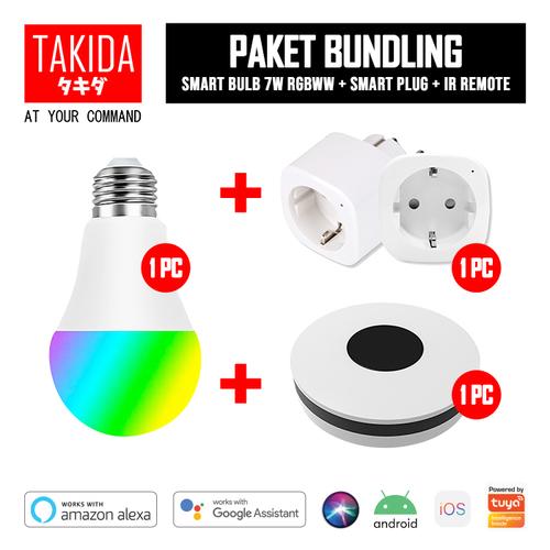 Gambar TAKIDA Bundle Promo - Smart Plug + Smart Bulb 7W RGBWW + IR Remote dari TAKIDA Smart Home Kota Tangerang Tokopedia