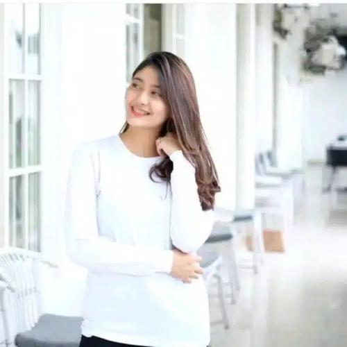 Gambar KAOS POLOS TANGAN RIB LENGAN PANJANG KATUN COMBED 30S PRIA WANITA - PUTIH (KAOS PJ), S dari DELDICK_OLSHOP Kota Bandung Tokopedia