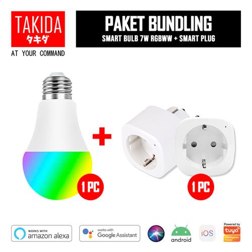 Gambar TAKIDA Bundle Promo - Smart Plug + Smart Bulb 7W RGBWW dari TAKIDA Smart Home Kota Tangerang Tokopedia