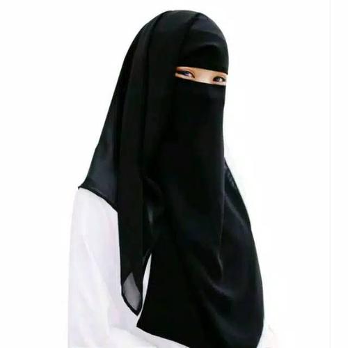 Foto Produk Niqob Yaman / Cadar Yaman / Niqob Cadar long Yaman Maryam Hijab Syari - Hitam, All Size dari Elsenja Officialmarket