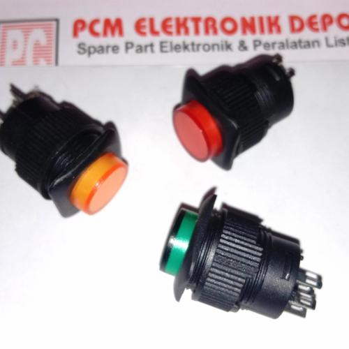 Jual Self Locking Switch 4pin 4 kaki + Indikator Lampu Push On OFF ...