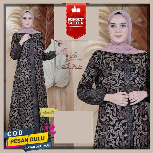 Foto Produk GAMIS BATIK MODERN ATASAN BAJU WANITA MUSLIM PESTA KONDANGAN TERBARU - FATIMAH, M dari DODOLAN BATIK