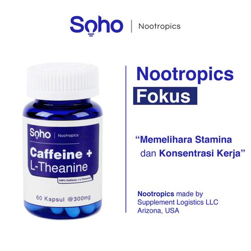 Foto Produk Soho Nootropics: Caffeine L Theanine 60 Kapsul - Boost Fokus & Stamina dari Soho Nootropics