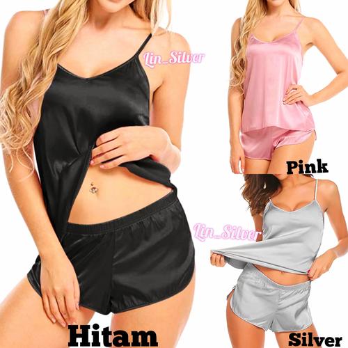 Foto Produk Setelan Baju Tidur Transparan Lingerie Seksi Wanita Big Size XL - Merah Muda, all size dari Lin Silver