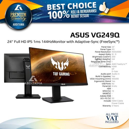 Foto Produk Monitor LED Gaming Asus VG249Q 24" 1920x1080 1ms 144Hz IPS HDMI DP dari Abditama Official
