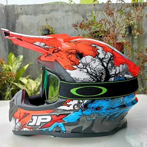 Jual Helm Cross JPX X14 Red + INKO 