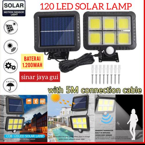 Foto Produk Lampu Taman Solar 120 LED Tenaga Surya Lampu Sorot Sensor Gerak - Baterai1200MAH dari sinar jaya gui