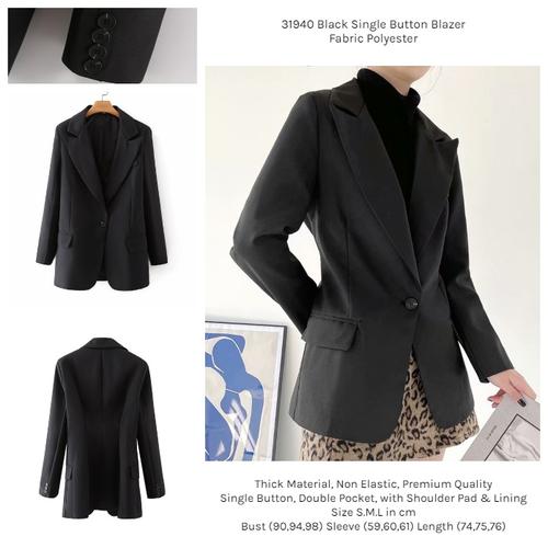 single button black blazer