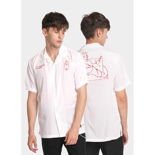 Foto Produk Overlapping Identity Embroidered Cuban Shirt - M dari Monstore
