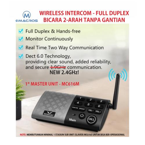 Foto Produk Wireless Intercom Full Duplex Interkom Master Unit - eMACROS MC616M dari EtalaseBelanja