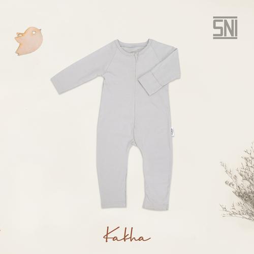 Foto Produk Kakha Series sleeepsuit bayi lengan panjang / Jumper bayi - Grey, 6-12 Bulan dari kakhaofficial