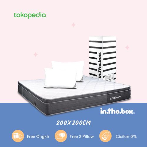 Foto Produk Kasur Spring Bed IN THE BOX PLUS UK 200x200 (Super King) FREE PILLOW dari INTHEBOX Official Store