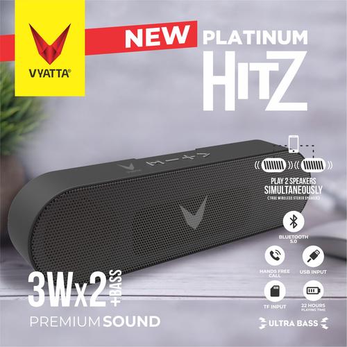 Foto Produk VYATTA Platinum Hitz TWS Speaker - Stereo, Bluetooth, USB/TF-MEGA BASS - Briliant Black dari VYATTA INDONESIA