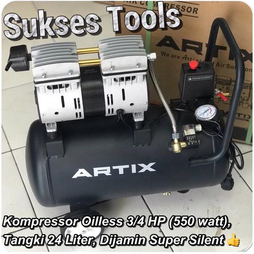 Foto Produk Artix OA 0724 OA0724 Kompressor Oilless Kompressor Silent 3/4 HP 24 L dari Sukses Tools