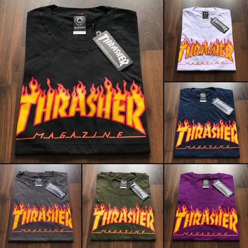 Foto Produk KAOS / BAJU / TSHIRT TRASHER FLAME / TRASHER API HITAM PREMIUM dari Lucifer store Bandung