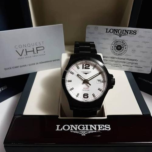 Jual longines conquest VhP black steel 