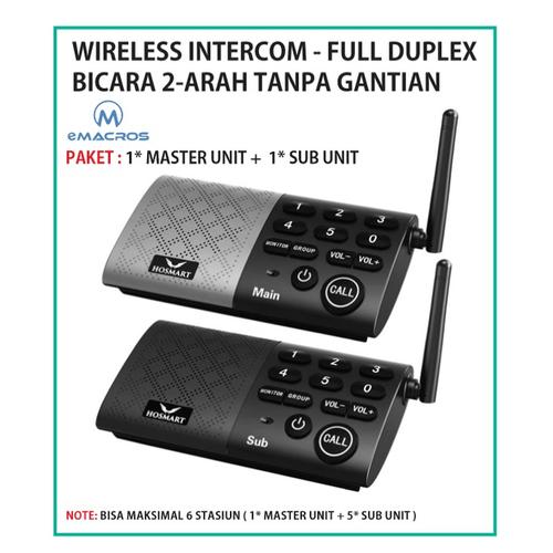 Foto Produk Wireless Intercom Full Duplex Interkom eMACROS MC616MS - PAKET 2 UNIT dari EtalaseBelanja