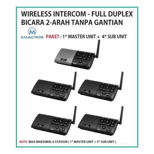 Foto Produk Wireless Intercom Full Duplex Intercom eMACROS MC616MS - PAKET 5 UNIT dari EtalaseBelanja