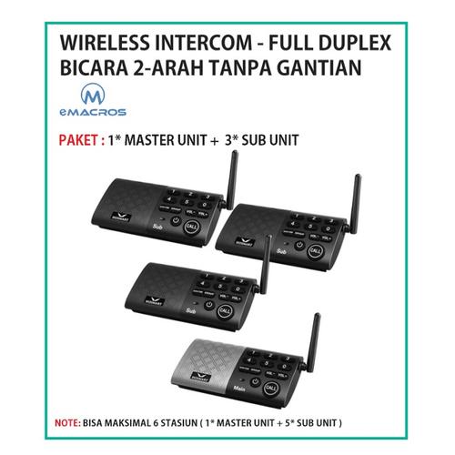 Foto Produk Wireless Intercom Full Duplex Interkom eMACROS MC616MS - PAKET 4 UNIT dari EtalaseBelanja