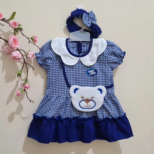Foto Produk PK0223 - NEW ARRIVAL,Baju Bayi Perempuan 0 - 12 bulan (Free Bandana) - Biru dari Nasya Baby Shop