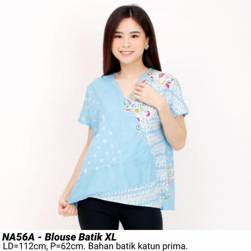 Foto Produk BIGSIZE BLOUSE BATIK MODERN XL ATASAN CEWEK JUMBO FASHION WANITA MURAH - Biru Muda dari Ace Sakura Fashion