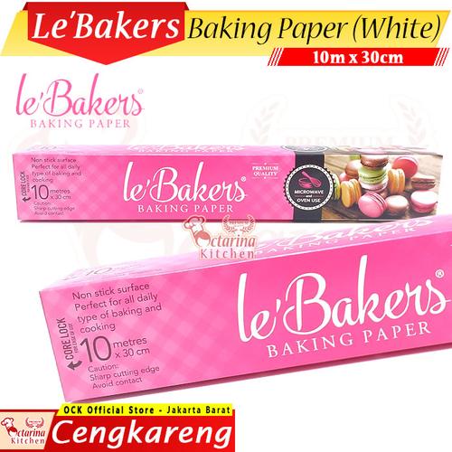 Foto Produk Le Bakers Baking Paper 30 cm x 10 m Putih - Kertas Roti Roll LeBakers dari Octarina Kitchen