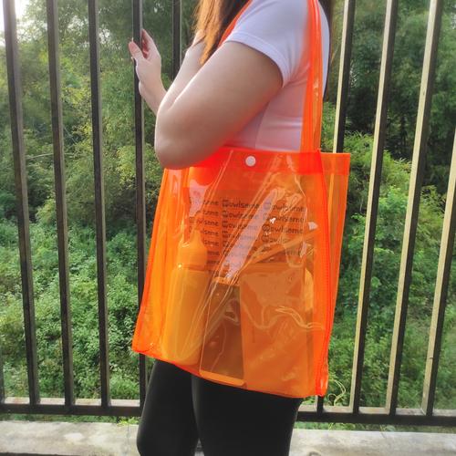 clear orange bag