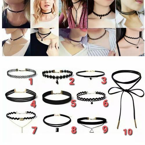 Jual KALUNG LEHER CHOKER RANTAI KOREA 