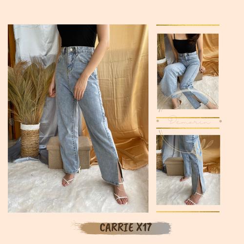 Foto Produk CELANA PANJANG KULOT JEANS HIGH WAIST STRAIGHT JEANS WANITA KEKINIAN - M dari demorin