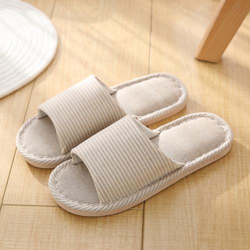 Foto Produk Sandal Rumah Empuk Anti Slip Sendal Bahan Flanel Slipper Rumah - Beige, 37-38 (S) dari Homecart Official Shop