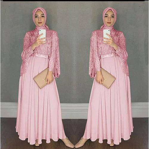 Foto Produk maxi dress brokat/gamis wanita/baju muslim/baju pesta/kondangan/modern dari Hartini-Store