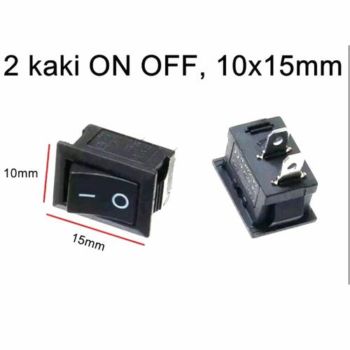 Jual Rocker Switch Saklar On Off kecil 2pin 2kaki 10x15mm - Kota Depok ...