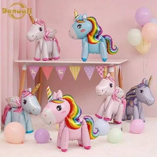 Foto Produk Standing Balloon Kuda Pony / Balon Foil Unicorn 3D Fullbody - BIRU dari Chowping Store