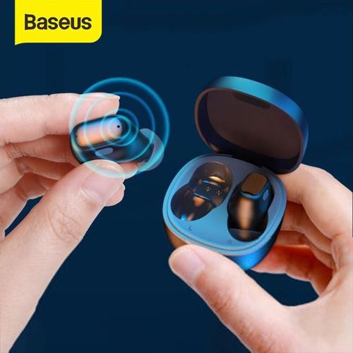 Foto Produk BASEUS TRUE WIRELESS BLUETOOTH EARPHONE MINI EARBUDS TWS WM01 - Hitam dari Baseus Official Store