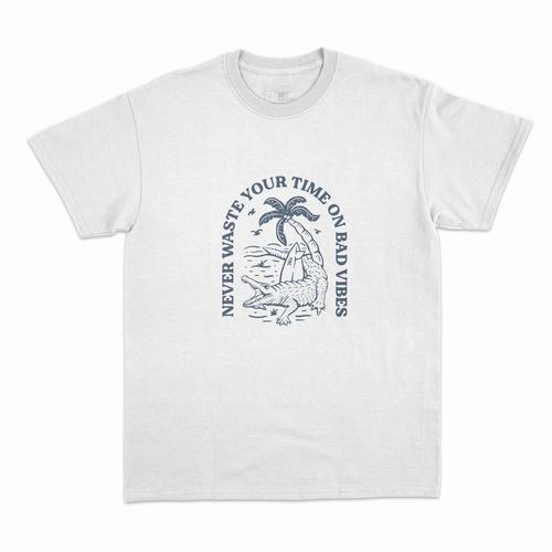 Gambar KAOS DESIGN NEVER WASTE ON BAD VIBE 1.1 - XXL dari TKAOS Official Store Jakarta Selatan Tokopedia