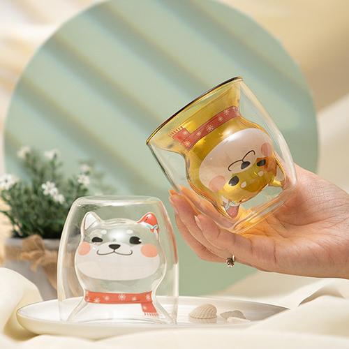 Foto Produk UCHII Akita Series Shiro Mug | Double Wall Glass Milk Cup Coffee Tea - Transparan dari uchii store