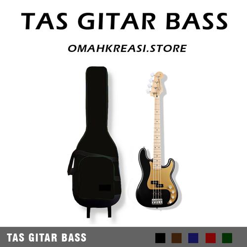 Foto Produk Softcase Tas Gitar BASS Elektrik Semi Gigbag Dilengkapi Spons / TBO - Hitam dari _OMAHKREASI