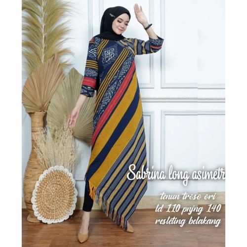 Foto Produk dress asimetris tunik tenun Troso dari Batik Sri