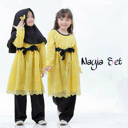 Foto Produk Setelan Anak Baju Anak Perempuan 8-10 Tahun Baju Muslim NAYLA SET KIDS - mustard dari TOF Bandung