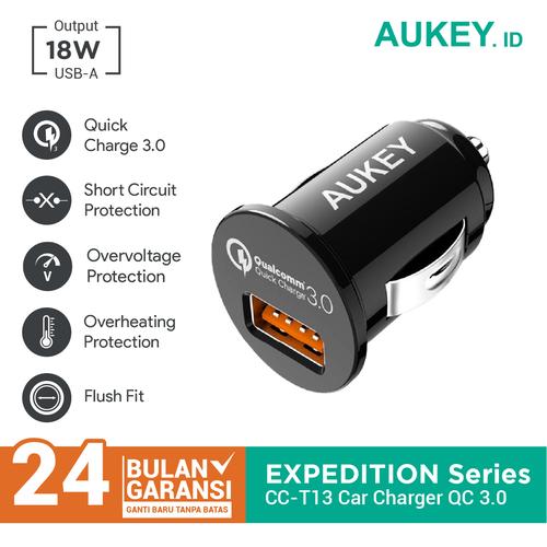 Foto Produk Aukey Car Charger 1 Port 18W USB QC 3.0 - 500195 dari AUKEY