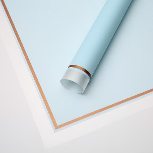 Foto Produk TRANSPARENT GOLD FRAME CELLOPHANE (LEMBARAN) - Kertas Bunga Wrapping - 131 LIGHT BLUE dari Wood chip store
