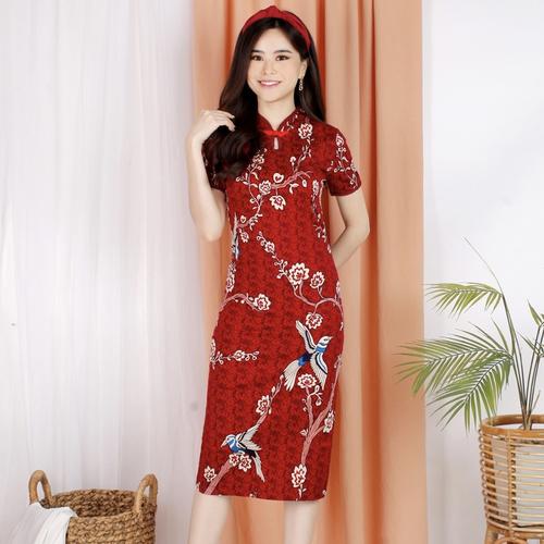 Foto Produk Dress chongsam / gaun cheongsam murah / congsam bunga / dres cheongsam - SPAN - STANDARD dari Pikoi_id
